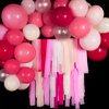 PartyWoo Crepe Paper Streamers 4 Rolls 328ft, Pack of Crepe Paper Hot Pink and Red Streamers Party Decorations, Crepe Paper for Birthday Party Decorations, Wedding Decorations (1.8 In x 82 Ft/Roll)