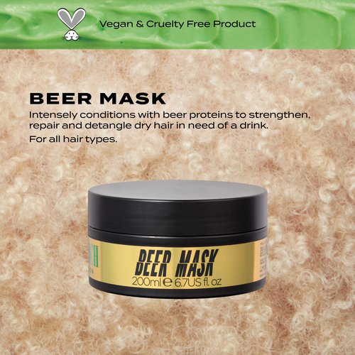 BLEACH LONDON Beer Mask - Deep Conditioning Vitamin Hair Mask, Beer Proteins, For All Hair Types, Vegan, Cruelty Free, Nutrient Rich Treatment, 6.7 fl oz