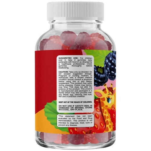 Sugar Free Fiber Gummies for Kids - Delicious and Nutritious Kids Fiber Gummies Sugar Free Supplement for Digestive and Immune Support - Non GMO Vegan Kosher Gluten Free Fiber Supplement Gummies