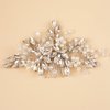 BERYUAN Wedding Pearls Crystal Rhinestone Hair Comb Pearls Crystal Flowers Bride Headpiece Crystal Pearls Wedding Hair Accessories Handmade Wedding Hairband for Wedding Women and Girls (silver)