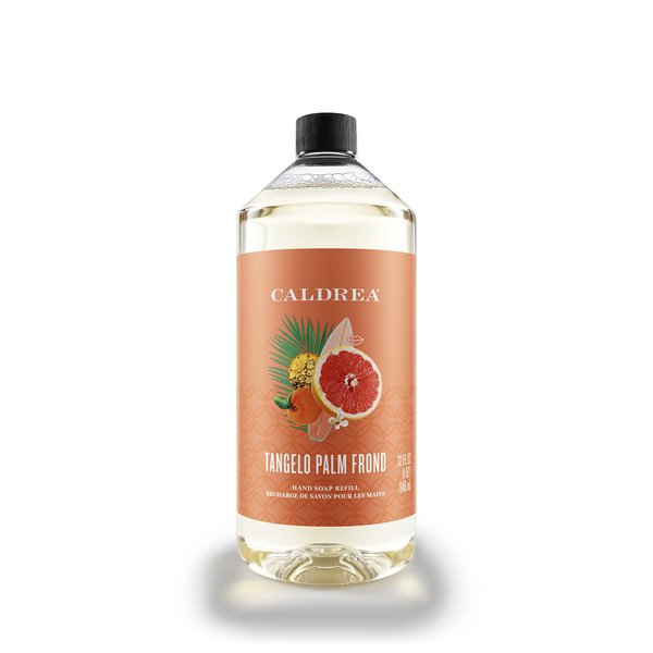 Caldrea Hand Soap Refill, Aloe Vera Gel, Olive Oil And Essential Oils To Cleanse And Condition, Tangelo Palm Frond Scent, 32 Oz