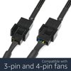 Gebildet 2pcs 12V Step-Up USB to 3-Pin / 4-Pin PWM 5V USB Sleeved Fan Power Adapter Cable with Switch, 2 Way PWM Splitter Cable, 3 Way PWM Splitter Cable