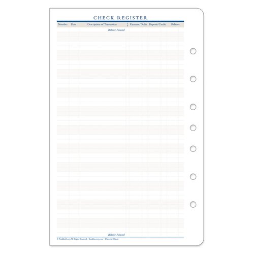 FranklinCovey - Check Register - Checkbook Register Addition for Planners (Classic)