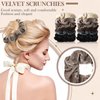 Bememo 28 Pieces Velvet Scrunchies Hair Ties Elastics Scrunchy Bobbles Soft Hair Bands Ponytail Holder Hair Accessories Cute Colors Elastic Hair Bands Party Favors for Women(Neutral)