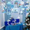 HOWAF 30pcs Winter Party Hanging Swirls, Winter Wonderland Decorations Snowflake Snowman Foil Swirls for Winter Christmas Party Supplies, Winter Theme Ceiling Swirls It's Snowing Party Supplies