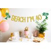 Beach I'm 40 Banner, Happy 40th Birthday Decorations, Straight Outta 1983, Beach Pool Party Decorations, Summer Tropical Beach Forty Years Old Birthday Party Supplies Gold Green