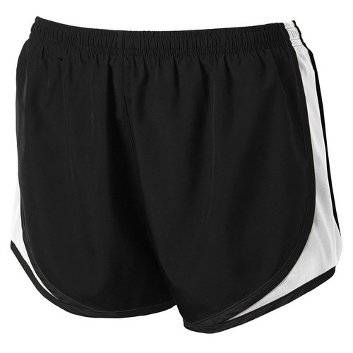 Clothe Co. Womens Running Shorts Moisture Wicking Sport Running Shorts, Black/White/Black, L