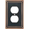 Franklin Brass Classic Beaded Wall Plate, Bronze with Copper Highlights Single Duplex Outlet Cover, 3-Pack, W35059V-VBC-C