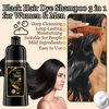 DWDiWen Black Hair Dye Shampoo 3 in 1 for Women & Men,Gray Hair Highly Coverage Deep Cleaning Hair Color Shampoo,Oil Control Long Lasting Moisturizing Hair Dye Shampoo
