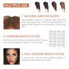 Eye-Brow Stamp Stencil Kit, Waterproof Brow Stamp Shaping Kit Eyebrow Definer, Eyebrow Filling Powder Stamp, Eye Brow Stamping Kit with 10 Eyebrow Stencils, 2 Eyebrow Brushes for Women (Dark Brown)