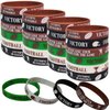 36 PCS Football Motivational Rubber Bracelets - Super Bowl Sports/Football Birthday Party Favors Supplies Decorations Gifts Prize Silicone Wristbands