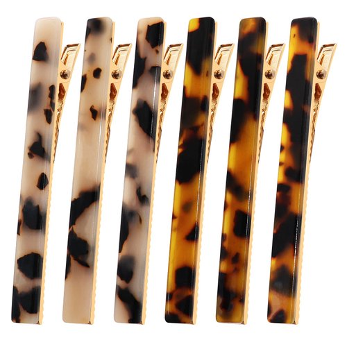 Cobahom 6 Pack Leopard Print Hair Clips Duckbill Hair Clip Metal Duck Teeth Hair Pins Chic Tortoi...