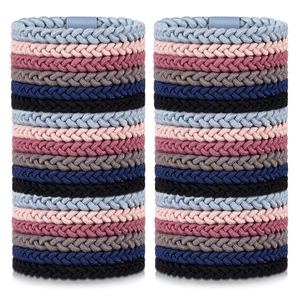 Braided Hair Accessories 48 Elastic Ponytail Holders, Soft Rubber Bands, and Hair Ties for Women and Girls Christmas Gift