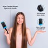 ForPro Professional Collection Expert Stylist Choice Nano Ceramic Hair Brush, 100% Natural Anion Bristle, Silicone Ergonomic Handle, 3" Ceramic Round Brush, Matte Blue