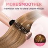 Wooroo Hair Straightener Brush, Ionic Hair Straightening Brush Flat Iron for Women, Anti-Scald and Anti-Frizz Ceramic Straightening Comb Fast Heating for Professional Salon at Home (Pink)