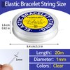 FANDAMEI 1mm Elastic Bracelet String Cord, Crystal Stretch Bead Cord for Bracelets Jewelry Making, Clear Stretchy Elastic String for Beading, Transparent Thread for Bracelet Necklace Making