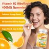 BVIVLOO 2 Pack Vitamin B2 Gummies - Riboflavin 400mg for Kids & Adults, Migraine Relief & Headache Relief, Vegan, Sugar-Free, Orange Flavor, 120 Gummies