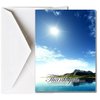 Funeral Memorial Service Thank You Cards with Envelopes (25 Count) FTKC1007 The Island (Family Name Custom Printed - Enter Family Name)