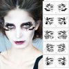10 Pairs Halloween Eye Shadow Sense Eyeliner Decals with Spider Web Skull Bat Hat Black Cat Temporary Tattoo Stickers Face Eye for Women for Makeup Party Holiday