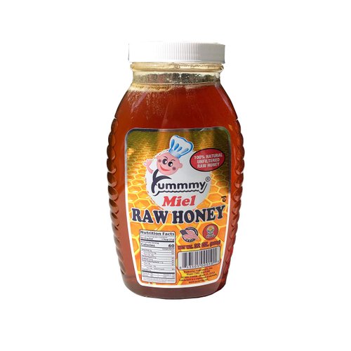 Yummmy Raw Honey, 100% Natural Raw Honey, 2 Lbs. (32 Oz), Kosher Certified, Wildflower Honey from Florida, Unfiltered, Uncooked