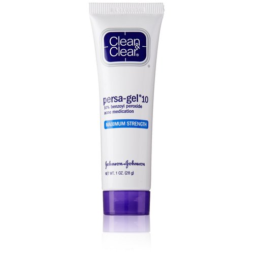 Clean & Clear Persa-Gel 10 Acne Medication Spot Treatment with Maximum Strength 10% Benzoyl Peroxide, Pimple Cream & Acne Gel Medicine for Face Acne with Benzoyl Peroxide Medication, 1 oz (Pack of 3)