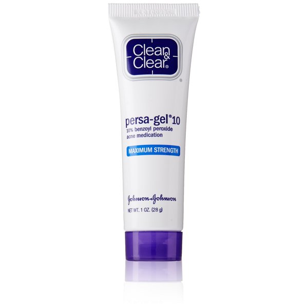 Clean & Clear Persa-Gel 10 Acne Medication Spot Treatment with Maximum Strength 10% Benzoyl Peroxide, Pimple Cream & Acne Gel Medicine for Face Acne with Benzoyl Peroxide Medication, 1 oz (Pack of 3)