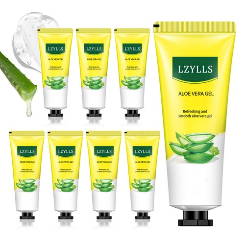 LZYLLS Aloe Vera Gel for Sunburn Relief,Hydrating Travel Size Aloe Vera Gel for Face,Moisturizing Sunburn Relief After Sun Lotion,Fast Absorbing,Non-Sticky Cooling Aloe Vera Gel Face Moisturizer