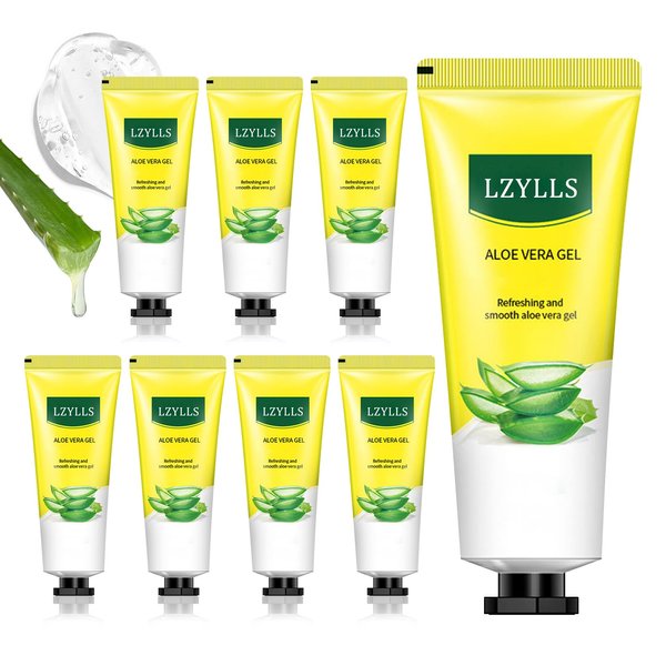 LZYLLS Aloe Vera Gel for Sunburn Relief,Hydrating Travel Size Aloe Vera Gel for Face,Moisturizing Sunburn Relief After Sun Lotion,Fast Absorbing,Non-Sticky Cooling Aloe Vera Gel Face Moisturizer