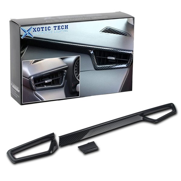 Xotic Tech 3X Side Screen Dash Board AC Air Conditioning Outlet Cover Trim Decoration Panel Frame Compatible with Toyota Corolla 2020 2021 2022 2023 2024 2025 Corolla Cross(Carbon Fiber Texture)
