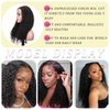 Ycoiner 4x4 Closure Wigs Human Hair for Black Women 26 Inch Deep Wave Lace Front Wigs Pre Plucked Bleach Knots with Baby Hair Glueless Brazilian Virgin Hair Wet and Wavy Curly Human Hair Wig