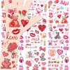 6 Sheets Valentine's Day Temporary Tattoos for Kids Women, Valentine's Day Party Supplies Red Heart Love Lip Cupid Fake Tattoos Valentine’s Day Party Favors Stickers Party Games Gifts Decorations