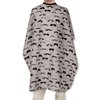 Men's Barber Cape For Hair Stylists- Home Hair Cuts - Salons - Snaps, Retro Mustache Design (Grey)