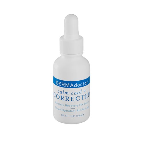 DERMAdoctor Calm Cool + Corrected Dermatologist Formulated Moisture Recovery Hyaluronic Acid Serum with Vitamin C & Niacinamide; Hydrating & Brightening Anti Aging Serum for Sensitive Skin - 1 fl oz