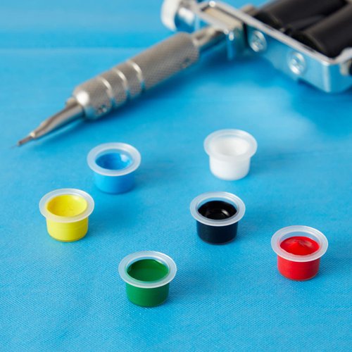 1000 Pack Medium Disposable Tattoo Ink Caps, Pigment Cups for Microblading (17mm)