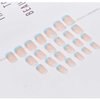 Foccna 24pcs French Tip Blue Fake Nails Glossy Square Press on Nail False Nails Tips Artificial Finger Manicure