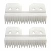 18 Teeth Ceramic Replacement Moving Blade A5/AG Blade Cutter for Andis/for Wahl/Oster Fast Feed, A5/AG Series Hair Clippers(Off White, 2 Pieces)