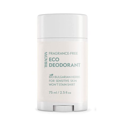 Thracian™ Fragrance-free Eco Deodorant with Zinc Oxide, for Sensitive Skin, Aluminum-Free, Baking Soda-Free, Alcohol-Free, No Added Fragrance, 2.5 Fl Oz