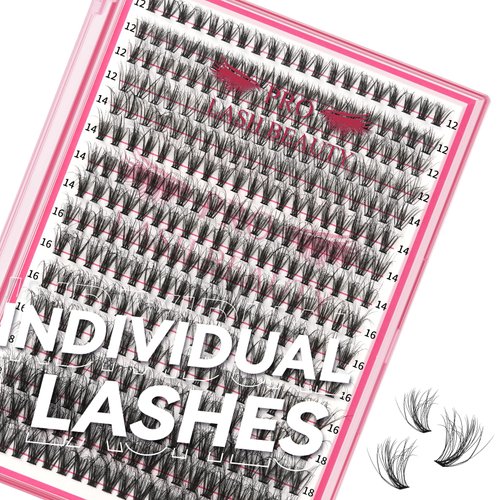 Lash CIusters 320Pcs Individual Lashes 3D Fluffy Cluster Lashes Natural Look Eyelash Clusters Faux Mink Wispy Lashes 30D-C Mixed DIY Lash Extension (3D Fluffy-30D-C,12-18mix)