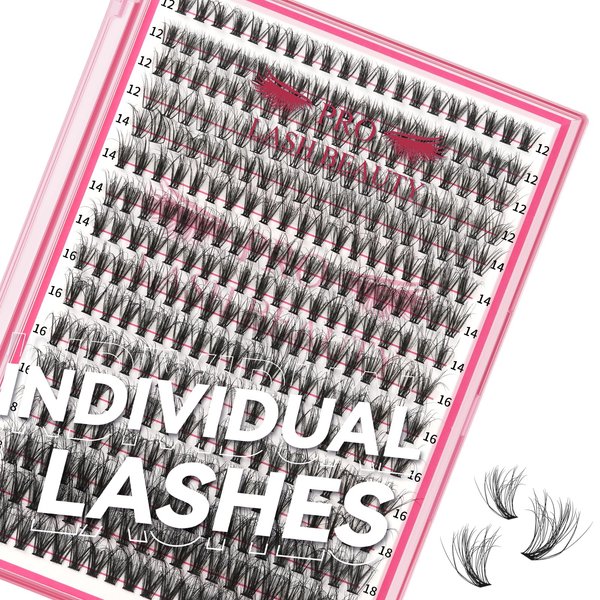 Lash CIusters 320Pcs Individual Lashes 3D Fluffy Cluster Lashes Natural Look Eyelash Clusters Faux Mink Wispy Lashes 30D-C Mixed DIY Lash Extension (3D Fluffy-30D-C,12-18mix)