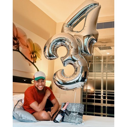 Silver 3 Balloon, Number Balloons 40 Inch, 3rd Birthday Decorations for Kids Girls Boys, Men Women Silver Party Supplies for Party Decorations, Number 3 Balloon