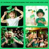 10 Sheets St. Patrick’s Day Temporary Tattoos, 180 Pcs Shamrock Tattoos Sickers Waterproof Body Stickers, St. Patrick's Day Clover Tattoos for Kids, Irish Parade Party Favors Decoration(C)