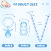 74 Pieces Baby Shower Pacifiers 24 Necklace Acrylic Baby Pacifiers Party Favors 50 Mini Plastic Pacifiers Charm Bulk for Baby Shower Party Decorations Games Table Scatter(Blue)