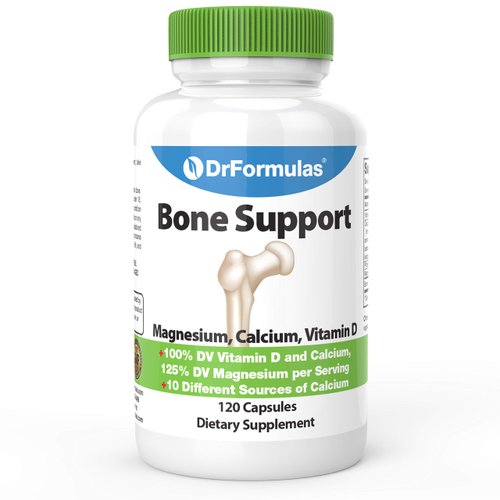 DrFormulas Bone Support 100% DV 1000mg Calcium Supplement Carbonate, Citrate, Gluconate, (not d-g...