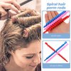 Healeved 20PCS Spiral Perm Rods Hair Curling Rods Spiral Hair Perm Rods for Long Hair Hairdressing Hair Rollers Spiral Hair Curlers Perm Rods for Girls Women