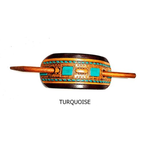 THIN HAIR LEATHER PONYTAIL BARRETTE, PONYTAIL BARRETTE FOR THIN HAIR, HAIR CLIP, SLIDE, WRAP, PONYTAIL HOLDERS, HAIR TIE, HANDMADE, HANDCRAFTED, HAND TOOLED, HAIR BARRETTE, HOLDER, BT 2405