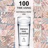 BTArtbox French Nail Stamper - French Tip Nail Tools with Nail Scraper and Replaceable Stamper Head, 100-Time Using Silicone Nail Stamper Kit for Gel Nail Polish DIY Nail Art Tools