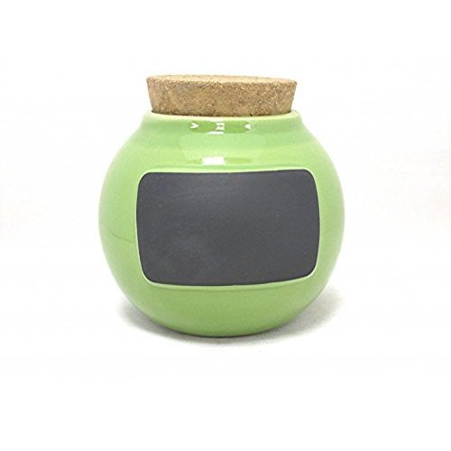 Green Chalk Board Personalize Stoneware Clay Word Jar by Muddy Waters