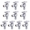 10 PCS EFIELD Stop Angle Valve Pex-A Inlet, 1/4 Turn,3/8" OD Compression X 1/2" Pex-A Expansion, Chrome Plated Brass