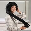 Dompel Black Hooded Hair Dryer, Satin Diffuser Cap | Enhance Hair Drying, Reduce Frizz, Protect Hair, Diffuser Cap Curly |100% Satin Universal Fit for Most Hair Dryers | Elastic Band | SIZE S