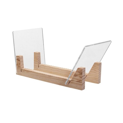 KAIU Vinyl Record Storage Holder - Solid Wood with Crystal Clear Acrylic Holder - Premium Design, Perfect 12" LPs or 7" Singles Display Unit - Stores and Supports up to 50 Albums (Natural)
